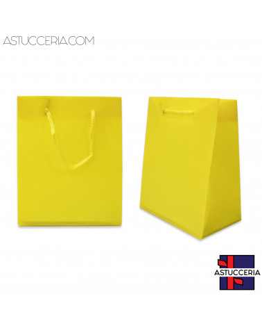 Busta Shopper In Plastica Pvc 18x22x7cm 12pz Giallo