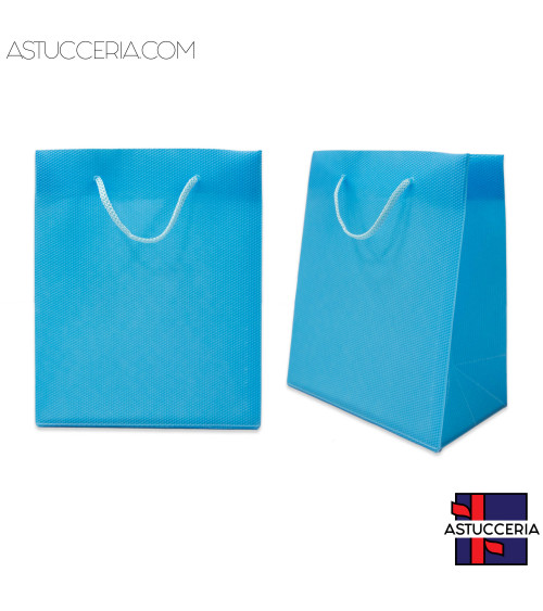 Busta Shopper In Plastica Pvc 23x27x8cm 12pz Celeste