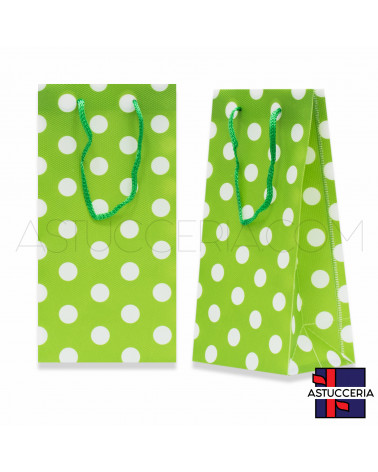 Busta Shopper In Plastica Pvc Pois 10x20x7cm 12pz Verde