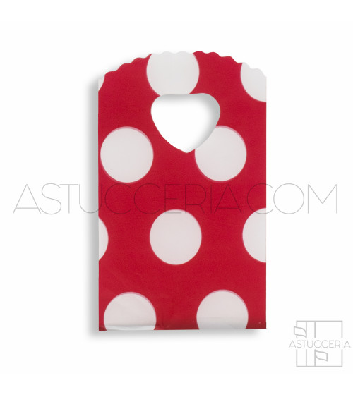 Busta Shopper Ultra Light 9x14cm 500pz Pois Rosso