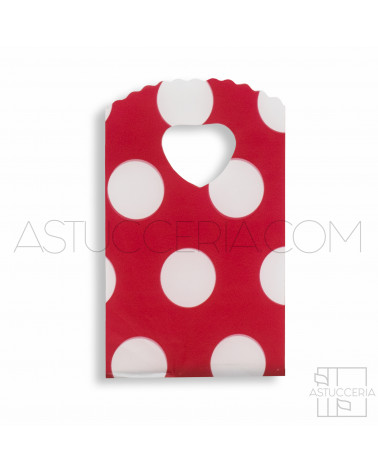 Busta Shopper Ultra Light  9x14cm 500pz Pois Rosso