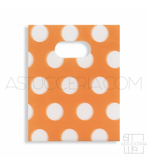 Busta Shopper Ultra Light 15x20cm 400pz Pois Arancio