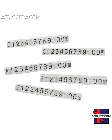 Confezione Targhetta Segna Prezzi Componibile Altezza 5mm 10 Stecche Trasparente