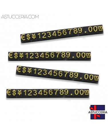 Confezione Targhetta Segna Prezzi Componibile Altezza 6mm 10 Stecche Oro