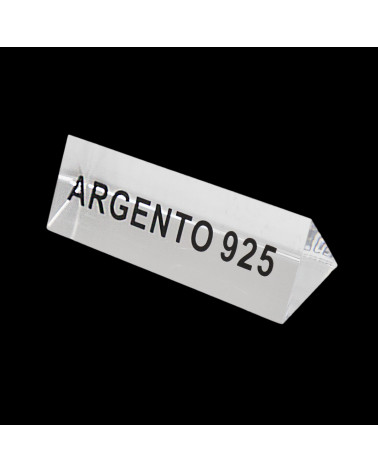Espositore Di Plexiglass Prisma 5 pezzi Con Logo Argento 925
