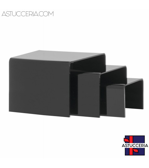 Espositore Multifunzione Per Vetrina Tavolini Di Plexiglass Tris 3 pezzi Nero