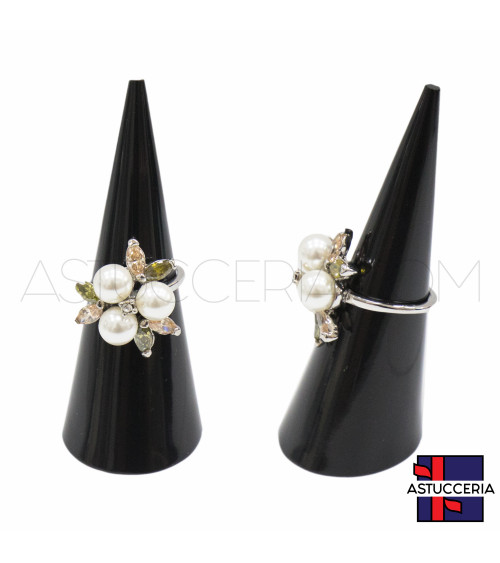 Espositore Per Anelli Di Plexiglass Cono Altezza 8,5cm 5 pezzi Nero
