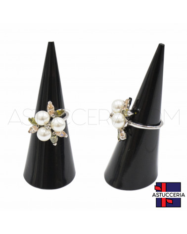 Espositore Per Anelli Di Plexiglass Cono Altezza 8,5cm 5 pezzi Nero