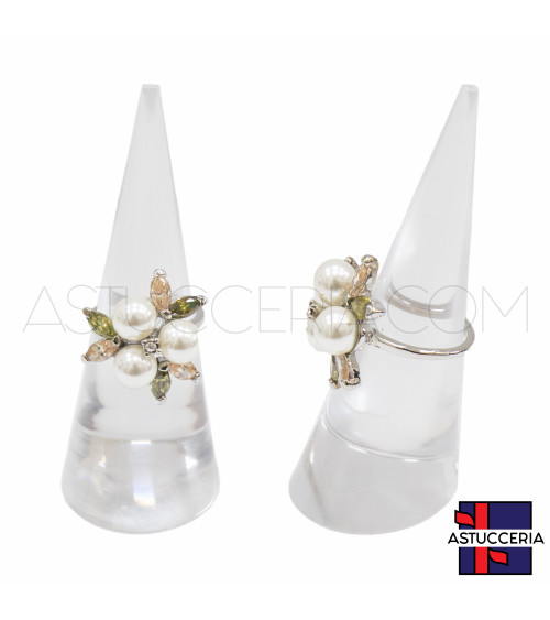 Espositore Per Anelli Di Plexiglass Cono Altezza 8,5cm 5 pezzi Trasparente