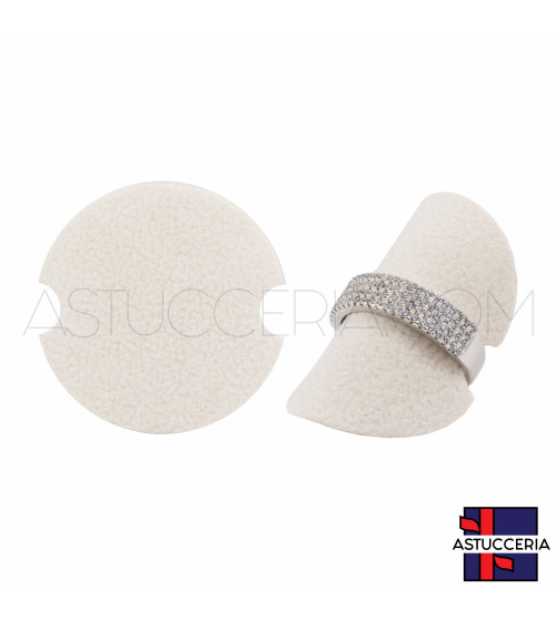 Espositore Per Anelli Dischetti Tondi Moneta Alcantara Beige 20 pezzi