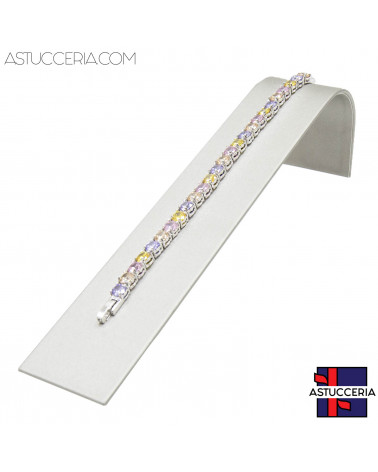 Espositore Per Bracciale Linea LUXURY Similpelle Fibra 220x40x50mm 1pz Argento