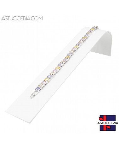 Espositore Per Bracciale Linea LUXURY Similpelle Fibra 220x40x50mm 1pz Bianco Perla