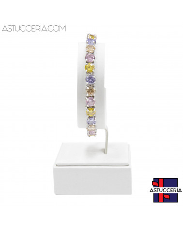 Espositore Per Bracciali e Orologi Linea LUXURY Similpelle H 95mm 1pz Bianco Perla