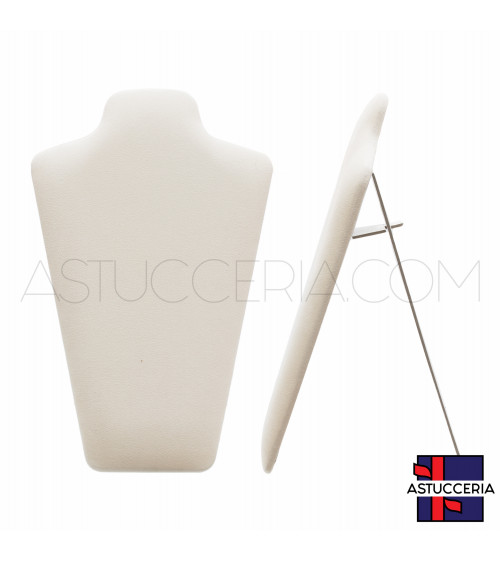 Espositore Per Collane Collo Busto Componibile A4 35cm 1pz Alcantara Beige