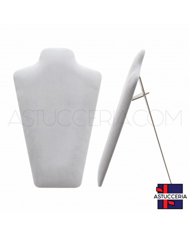 Espositore Per Collane Collo Busto Componibile A4 35cm 1pz Microfibra Grigio