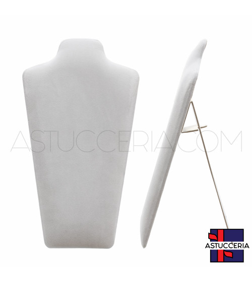 Espositore Per Collane Collo Busto Componibile A4 40cm 1pz Alcantara Grigio