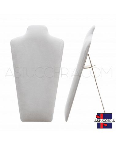 Espositore Per Collane Collo Busto Componibile A4 40cm 1pz Microfibra Grigio
