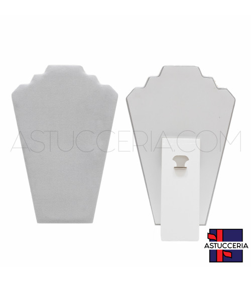 Espositore Per Collane Collo Busto Componibile A5 32cm 1pz Alcantara Grigio