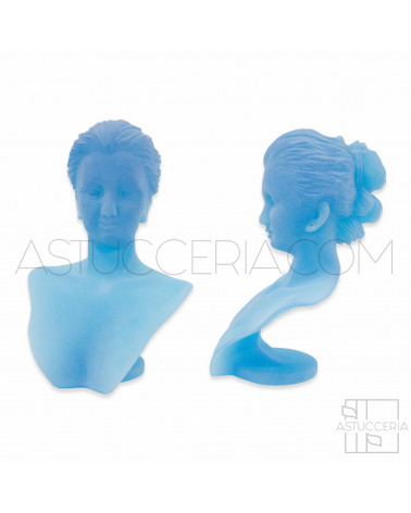 Espositore Per Collane Collo Busto Di Plexiglass 20cm Azzurro Satinato