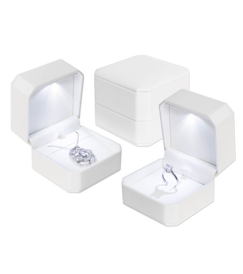 Astucci Per Gioielli Con Luce Linea TIVOLI 70x70x58mm Multiuso 6 pezzi Bianco