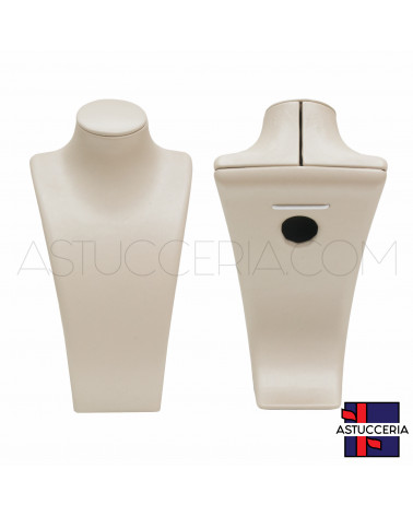 Espositore Per Collane Collo Busto Di Similpelle Fibra LUXURY Altezza 19cm Beige Oro