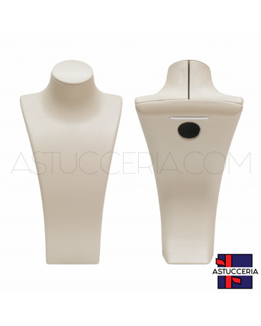 Espositore Per Collane Collo Busto Di Similpelle Fibra LUXURY Altezza 27cm Beige Oro