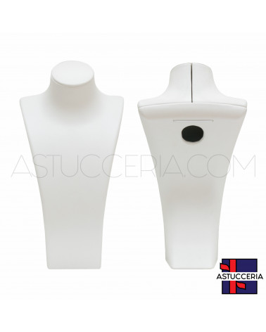 Espositore Per Collane Collo Busto Di Similpelle Fibra LUXURY Altezza 27cm Bianco Perla