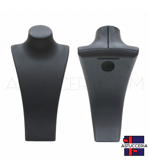 Espositore Per Collane Collo Busto Di Similpelle Fibra LUXURY Altezza 27cm Nero