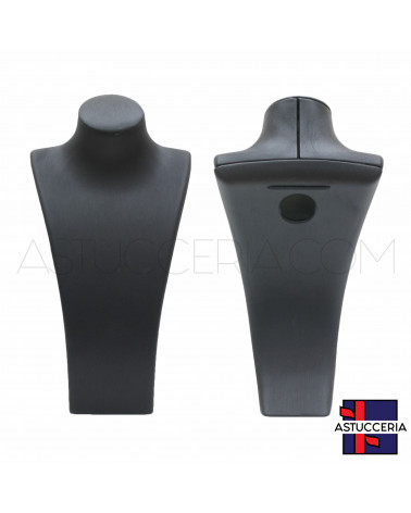 Espositore Per Collane Collo Busto Di Similpelle Fibra LUXURY Altezza 27cm Nero