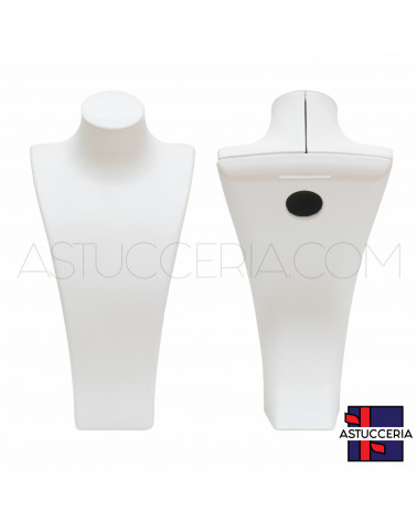 Espositore Per Collane Collo Busto Di Similpelle Fibra LUXURY Altezza 31cm Bianco Perla