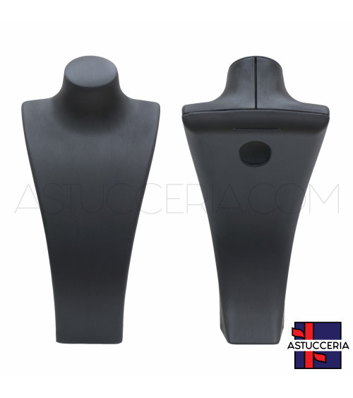 Espositore Per Collane Collo Busto Di Similpelle Fibra LUXURY Altezza 31cm Nero