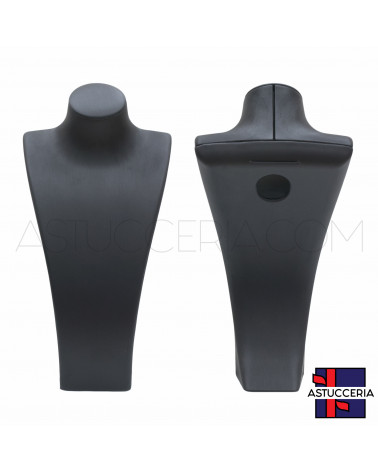 Espositore Per Collane Collo Busto Di Similpelle Fibra LUXURY Altezza 31cm Nero