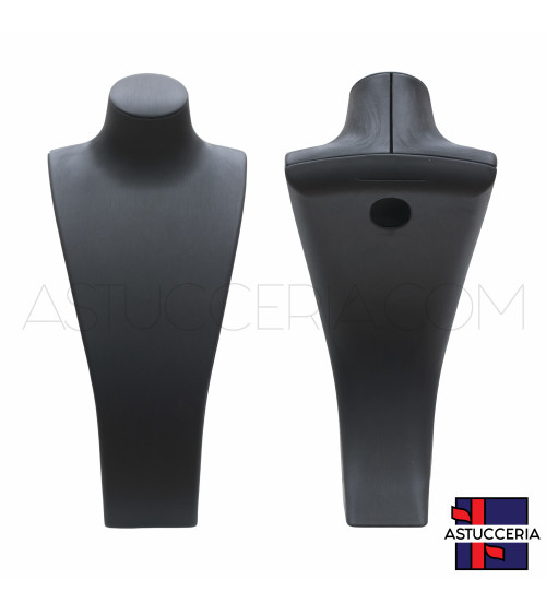 Espositore Per Collane Collo Busto Di Similpelle Fibra LUXURY Altezza 40cm Nero