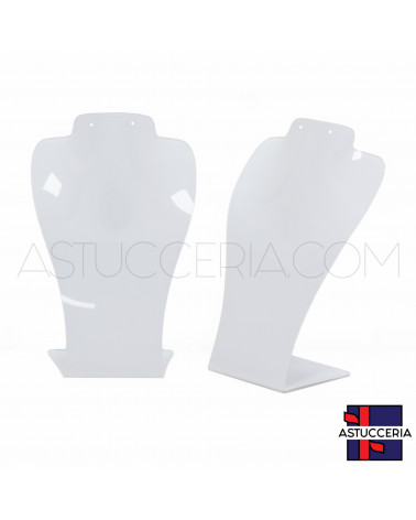 Espositore Per Collane E Orecchini Collo Di Plexiglass LUXE 14x23cm Bianco