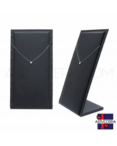 Espositore Per Collane Pannello A ''L'' Medium 15x30x10cm Similpelle Fibra Nero