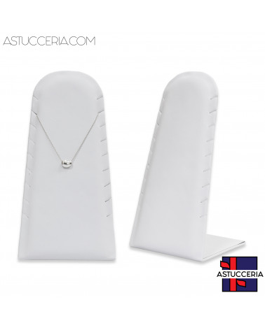 Espositore Per Collane Pannello A ''L'' Totem 11x21x9cm Similpelle Bianco Ottico