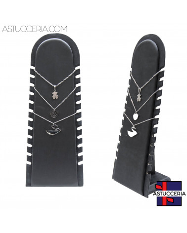 Espositore Per Collane Pannello A ''L'' Totem Large H 30cm 1 pezzo Similpelle Fibra Nero