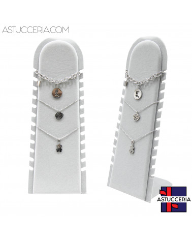 Espositore Per Collane Pannello A ''L'' Totem Large H 30cm 1 pezzo Velluto Grigio