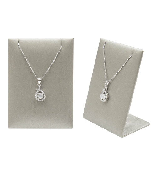 Espositore Per Colllana Linea LUXURY Pannello 2 Tagli 60x85x40mm 2pz Similpelle Argento