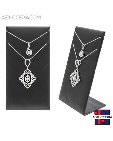 Espositore Per Colllana Linea LUXURY Pannello 8 Tagli 70x135x50mm 2pz Similpelle Nero