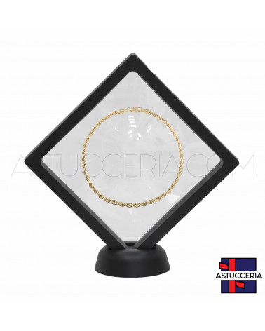 Espositore Per Gioielli Cornice Con Pellicola Trasparente 110x110mm 10 pezzi Nero