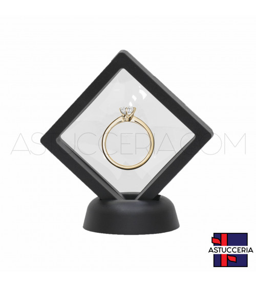 Espositore Per Gioielli Cornice Con Pellicola Trasparente 50x50mm 10 pezzi Nero