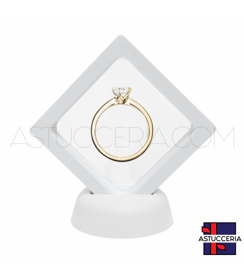 Espositore Per Gioielli Cornice Con Pellicola Trasparente 70x70mm 10 pezzi Bianco