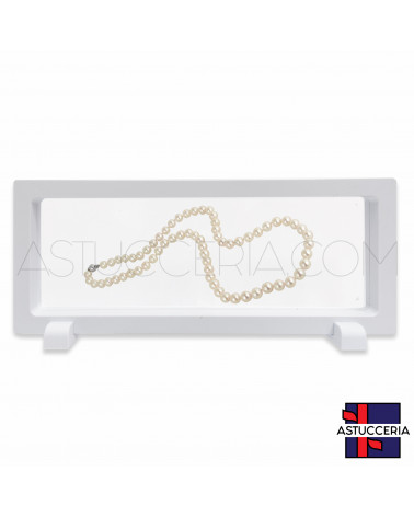 Espositore Per Gioielli Cornice Con Pellicola Trasparente 90x230mm 10 pezzi Bianco