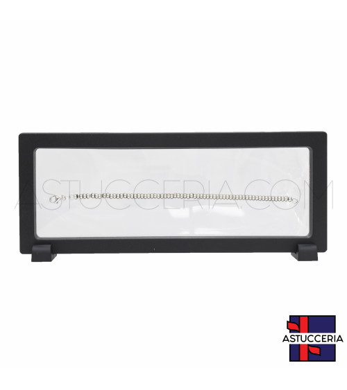 Espositore Per Gioielli Cornice Con Pellicola Trasparente 90x230mm 10 pezzi Nero