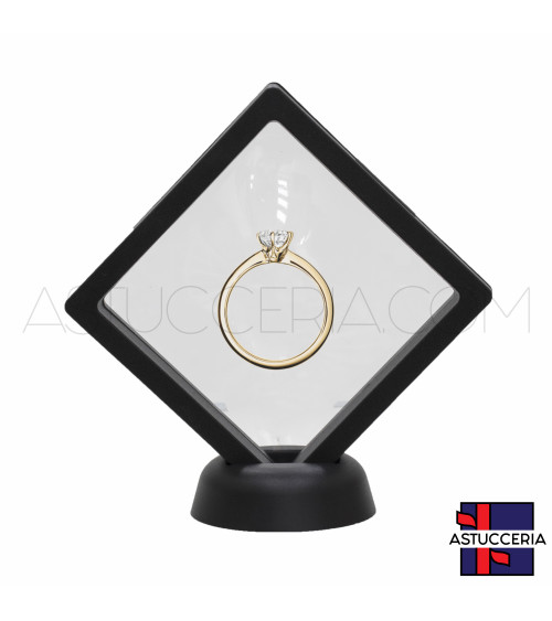 Espositore Per Gioielli Cornice Con Pellicola Trasparente 90x90mm 10 pezzi Nero