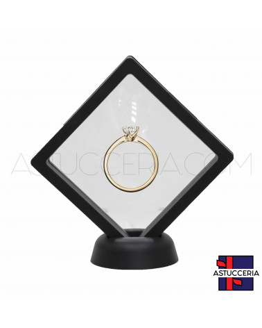 Espositore Per Gioielli Cornice Con Pellicola Trasparente 90x90mm 10 pezzi Nero