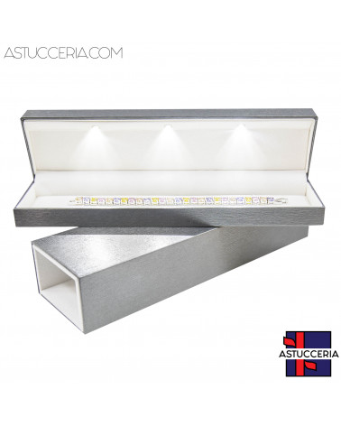 Astucci Per Gioielli Linea DUBAI Con Luce 240x70x45mm 3 pezzi Bracciale Argento