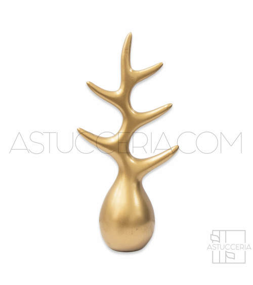 Espositore Per Gioielli Multifunzione Corallo Di Resina 12x25cm 1pz Dorato
