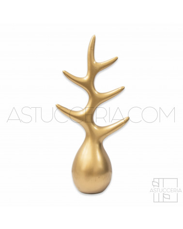 Espositore Per Gioielli Multifunzione Corallo Di Resina 12x25cm 1pz Dorato